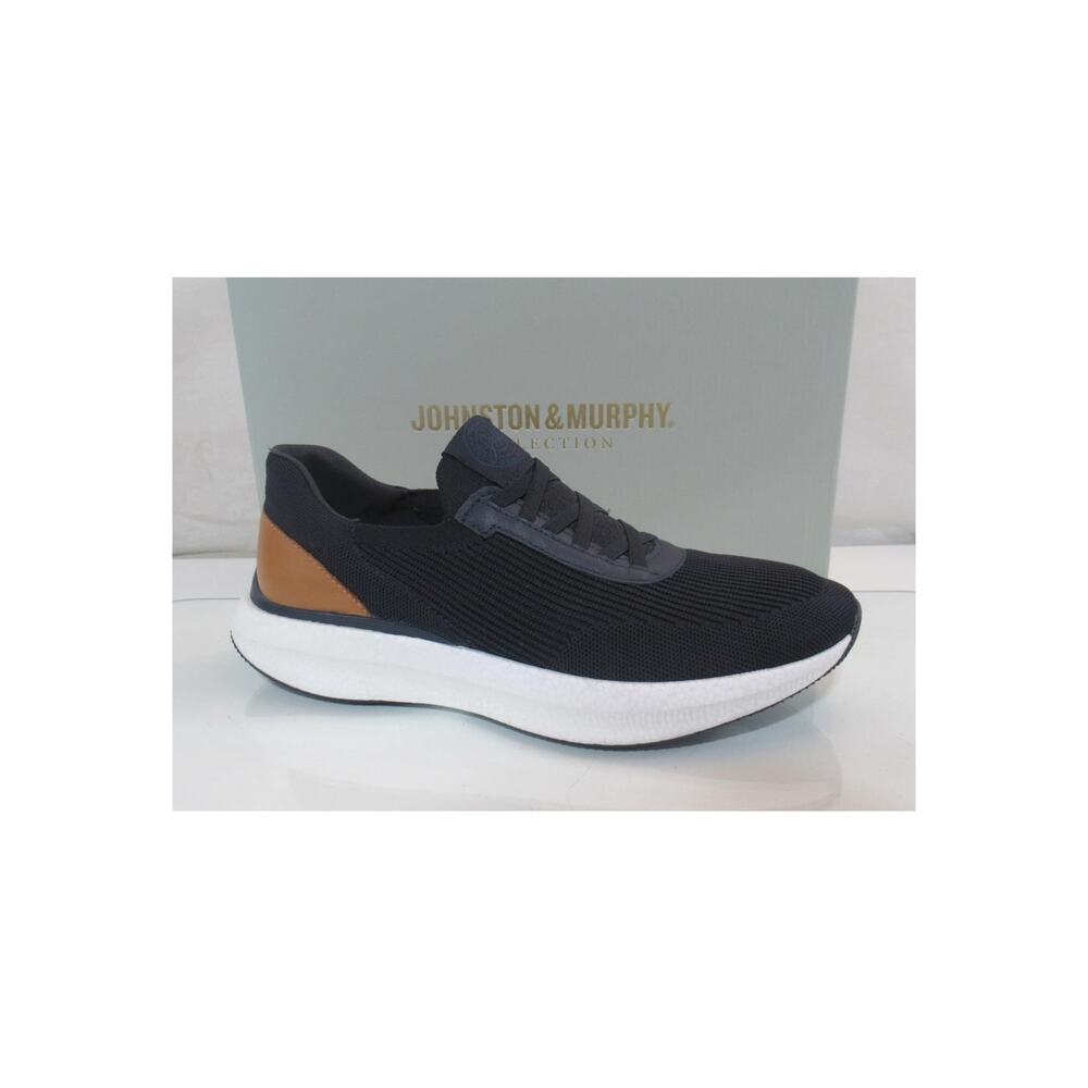 Men's Johnston And Murphy Collection Briley Slip On Sneakers Navy Knit Size 10